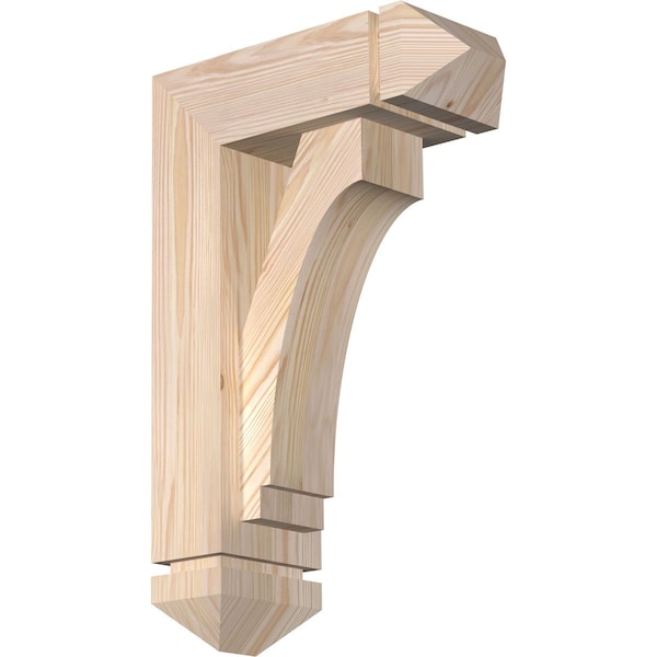 Ekena Millwork Imperial Arts and Crafts Smooth Bracket w/ Offset Brace, Douglas Fir, 5 1/2"W x 14"D x 22"H BKT0604X14X22IMP03SDF - main